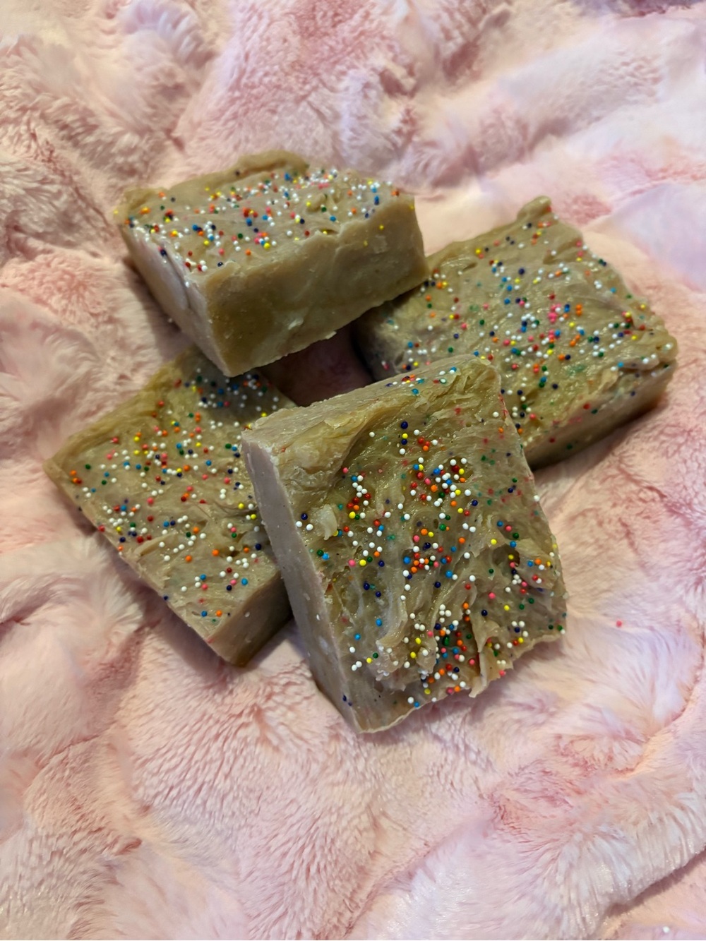 Creamy coconut milk Bath Soap Bar with Colorful Sprinkles